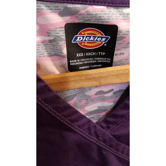 XXS Dickies Womens Scrub T-shirt Purple Scrubs V-Neck. See Photos - Picture 4 of 13